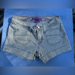 2000s Striped Blue & White Brooklyn Jean shorts